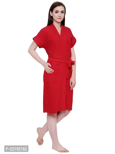 Secret Wish Women's Cherry-Red Towel Bathrobe (Free Size)-HC-E128-538-thumb4