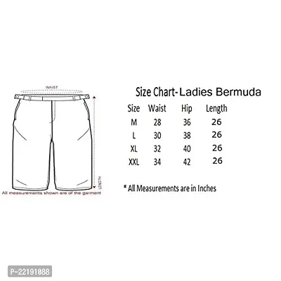 FEELBLUE Women's Cotton Bermuda Pant Multiple Sizes-thumb2