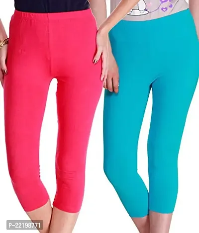 Buy Premium Cotton Strachable Women's Casual/Gym/Sports 3/4th Capri,Combo  Pack,Free Size Online In India At Discounted Prices