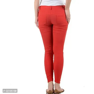 Superior Women's Skinny Fit Cotton Jeggings (Jeging-Red_Red_Free Size)-thumb2