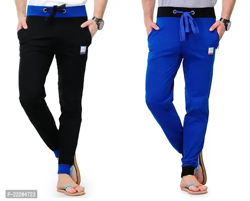 Superior Men's Regular Fit Trackpants (Pack of 2) (MTrackcombo-RBlackRoyal-2_Black  Blue_X-Large)