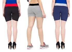 FeelBlue Cotton Hot Pant Shorts for Women Ladies Shorts for Cycling Gym Yoga Pants Sizes-S M L XL-thumb1