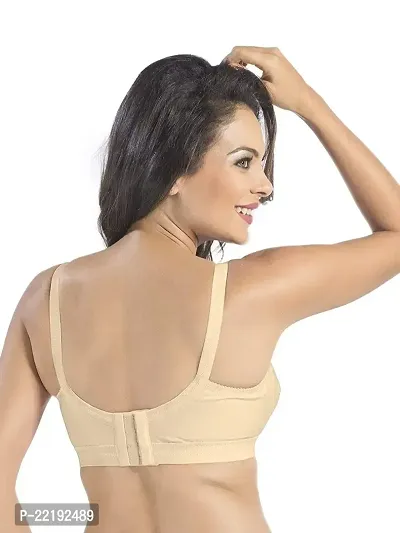 Buy FEELBLUE Comfort Women's Non-Padded Non-Wired Cotton Full Coverage  X-View Design Bra Beige Online In India At Discounted Prices