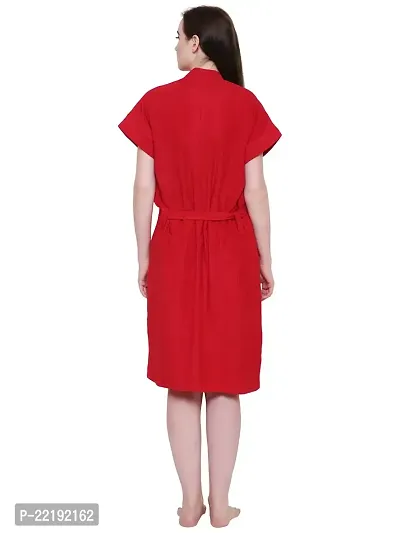 Secret Wish Women's Cherry-Red Towel Bathrobe (Free Size)-HC-E128-538-thumb3