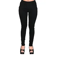 FEELBLUE Lycra Stretchable Jeggings for Women(Pack of 2) (Black  Navy Blue, S)-thumb4