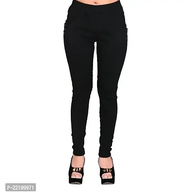 FEELBLUE Lycra Stretchable Jeggings for Women(Pack of 2) (Black  Navy Blue, S)-thumb5