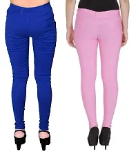 FEELBLUE Lycra Stretchable Jeggings for Women(Pack of 2)-thumb1