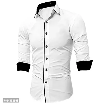 Reliable White Cotton  Long Sleeves Casual Shirts For Men-thumb0