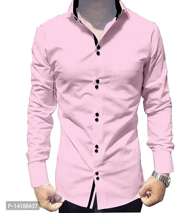 Reliable Peach Cotton  Long Sleeves Casual Shirts For Men-thumb0