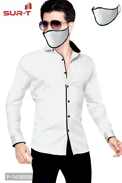 Reliable White Cotton  Long Sleeves Casual Shirts For Men-thumb0