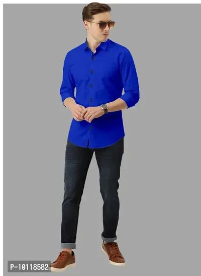 Stylish Cotton Slim Fit Casual Shirt For Mens-thumb0