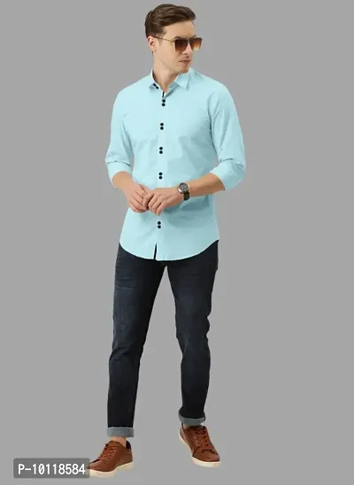 Stylish Cotton Slim Fit Casual Shirt For Mens-thumb0