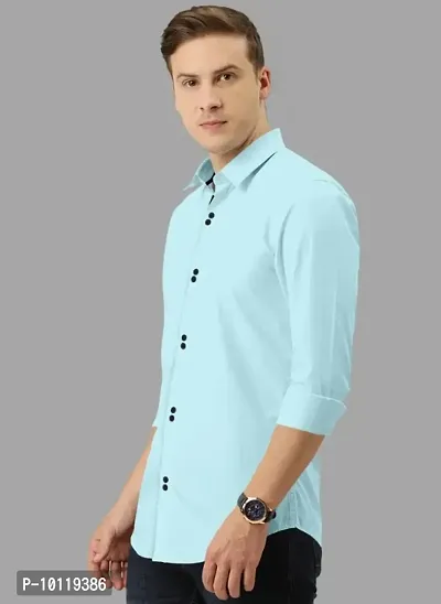 LATEST DESIGNABLE CASUAL LINER DESING COTTON SOLID SHIRT FOR MENS-thumb0