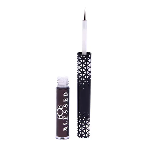 BOB BlessedObsessed Liquid Eyeliner, Colour eyeliner, Waterproof, Smudgeproof with fine eyeliner brush | Witty Brown