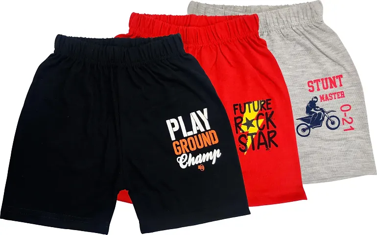 Elegant Blend Shorts For Boys (Pack Of 3)