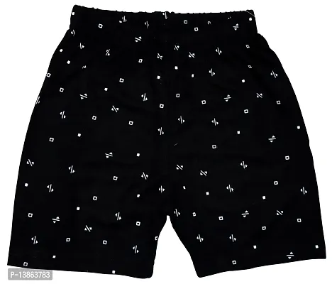 Short For Boys  Girls Casual Printed Cotton Blend (Black, Pack of 3)-thumb2