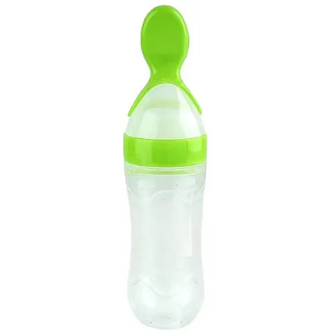 Lappu Baby Squeeze Food Grade Silicone Bpa-Free Spoon Feeder Bottle for Baby Feeding