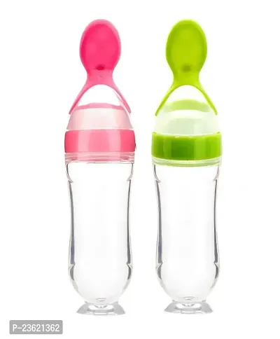 BPA Freed Baby Silicone Feeding bottle with Spoon Combo (Pack of 2)-thumb0