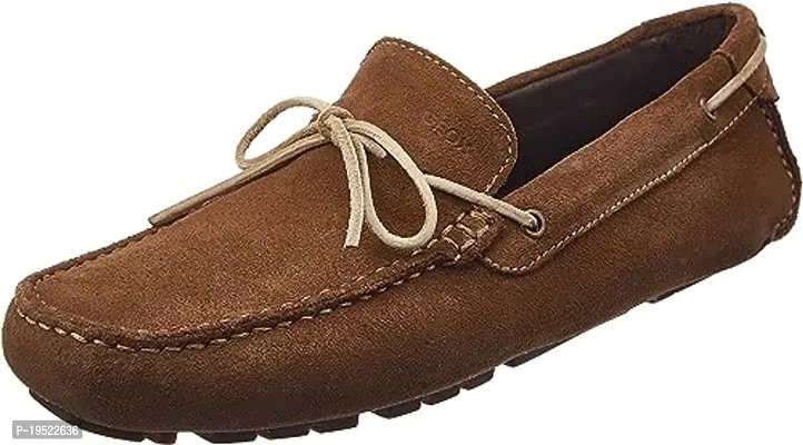 Stylish Brown PU Solid Loafers For Men-thumb0