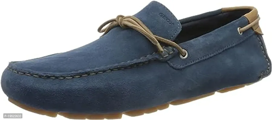 Stylish Blue Rexine Solid Loafers For Men-thumb0