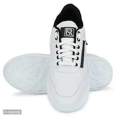 Stylish White PVC Solid Slip-On Sneakers For Men