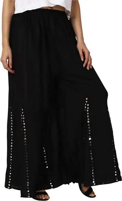 Fancy Rayon Embellished Palazzo For Women