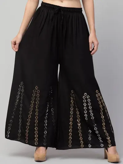 Fancy Rayon Embellished Palazzo For Women