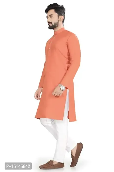 NuJi Fashion Mens Long Pure Handloom Ethnic Cotton Kurta-thumb2