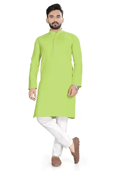 NuJi Fashion Long Pure Handloom Ethnic Kurta pyjama set for men