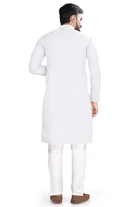 NuJi Fashion Long Pure Handloom Ethnic Cotton Kurta pyjama set for men-thumb2