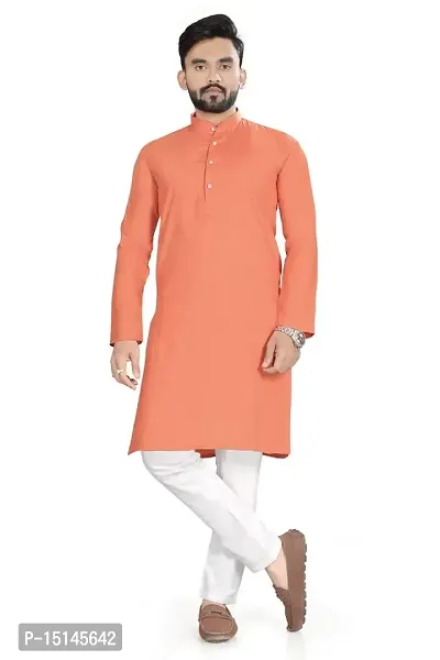 NuJi Fashion Mens Long Pure Handloom Ethnic Cotton Kurta