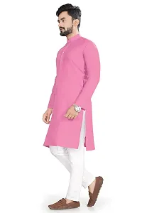 NuJi Fashion Long Pure Handloom Ethnic Cotton Kurta pyjama set for men-thumb1