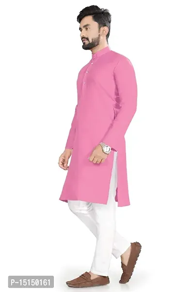 NuJi Fashion Mens Long Pure Handloom Ethnic Cotton Kurta-thumb2