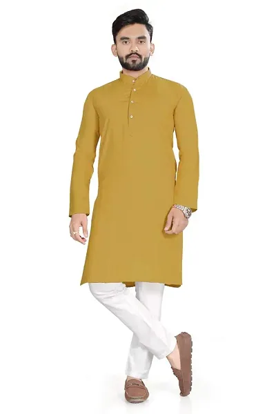 NuJi Fashion Long Pure Handloom Ethnic Kurta pyjama set for men