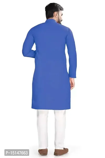 NuJi Fashion Mens Long Pure Handloom Ethnic Cotton Kurta-thumb3