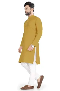 NuJi Fashion Mens Long Pure Handloom Ethnic Cotton Kurta-thumb1