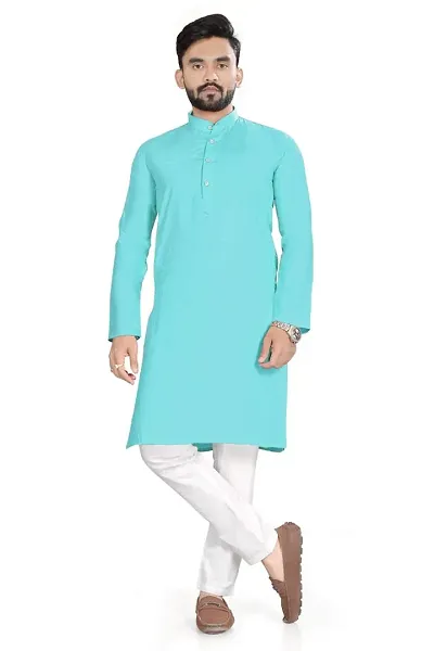 Blend Solid Straight Kurta for men