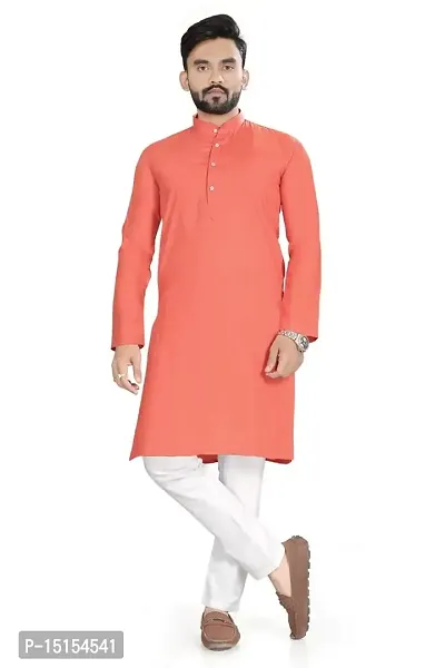 NuJi Fashion Mens Long Pure Handloom Ethnic Cotton Kurta