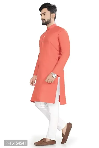 NuJi Fashion Mens Long Pure Handloom Ethnic Cotton Kurta-thumb2