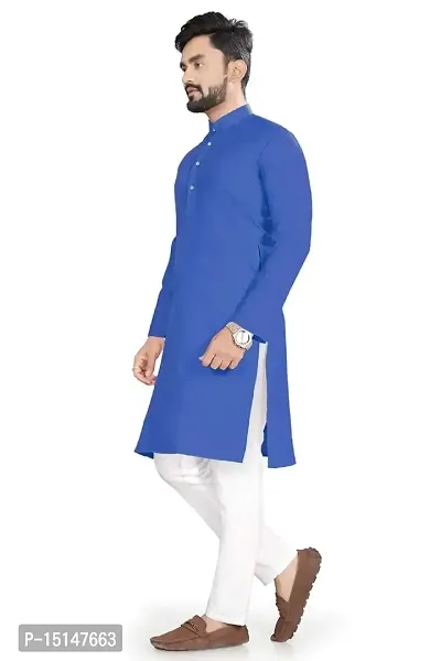 NuJi Fashion Mens Long Pure Handloom Ethnic Cotton Kurta-thumb2