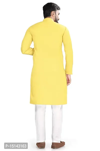 NuJi Fashion Long Pure Handloom Ethnic Cotton Kurta pyjama set for men-thumb3