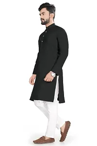 Cotton Blend Solid Straight Kurta for men-thumb1