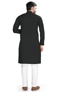 Cotton Blend Solid Straight Kurta for men-thumb2