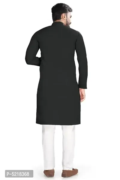 Cotton Blend Solid Straight Kurta for men-thumb3