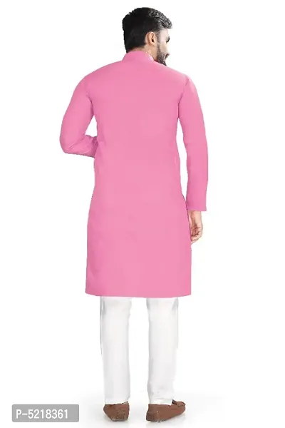 Cotton Blend Solid Straight Kurta for men-thumb3