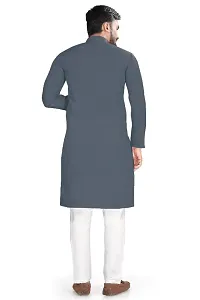 Cotton Blend Solid Straight Kurta for men-thumb1