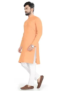 Cotton Blend Solid Straight Kurta for men-thumb1