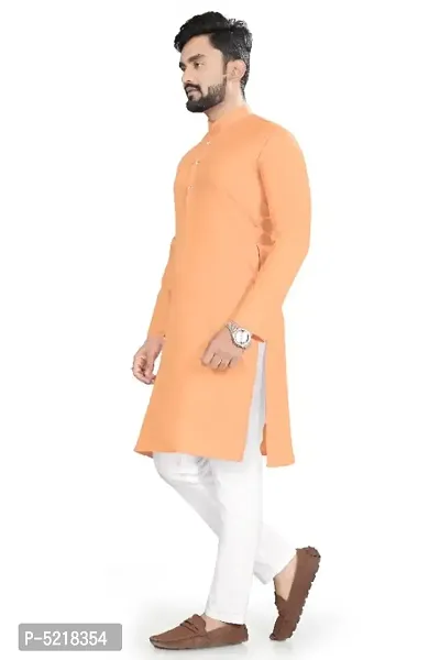 Cotton Blend Solid Straight Kurta for men-thumb2