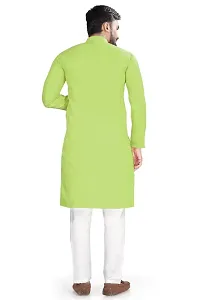 Cotton Blend Solid Straight Kurta for men-thumb2