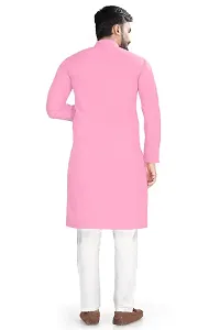 Cotton Blend Solid Straight Kurta for men-thumb2